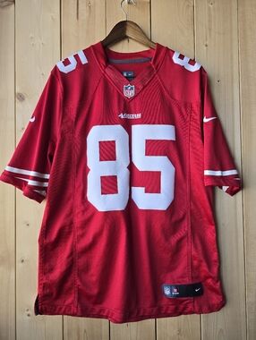 NFL Nike On Field Jersey San Francisco 49ers Vernon Davis #85 Football Red Large